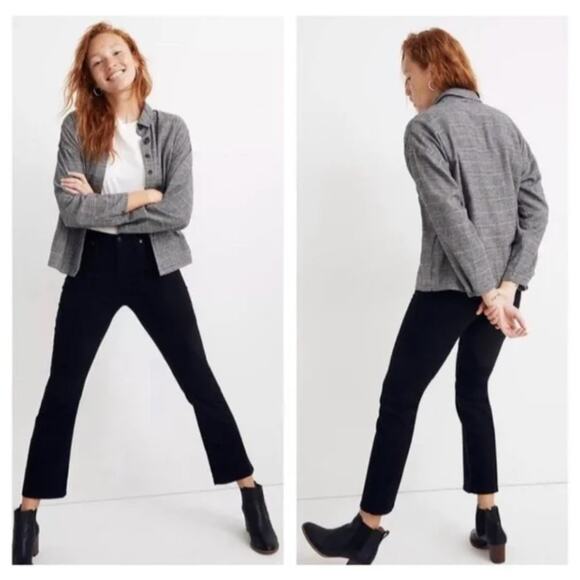 MADEWELL Flannel Bromley Shirt Ronan Plaid Gray Sz XL {3U28} - Picture 2 of 7